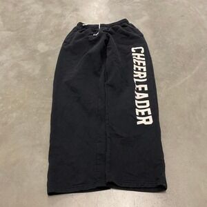 Vintage y2k 90s black and white spellout baggy wide leg cheerleader sweatpants